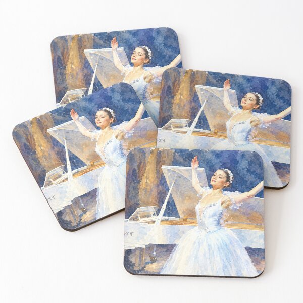 Item preview, Ballerina and Pianist Elegant White Grand Piano Digital Watercolor designed and sold by SlavaArt.