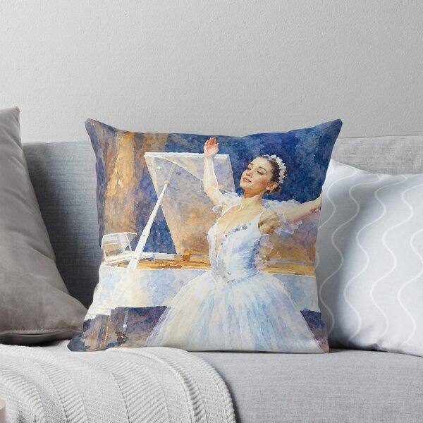 Item preview, Ballerina and Pianist Elegant White Grand Piano Digital Watercolor designed and sold by SlavaArt.