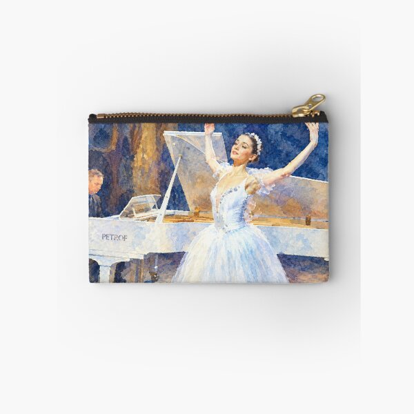 Item preview, Ballerina and Pianist Elegant White Grand Piano Digital Watercolor designed and sold by SlavaArt.