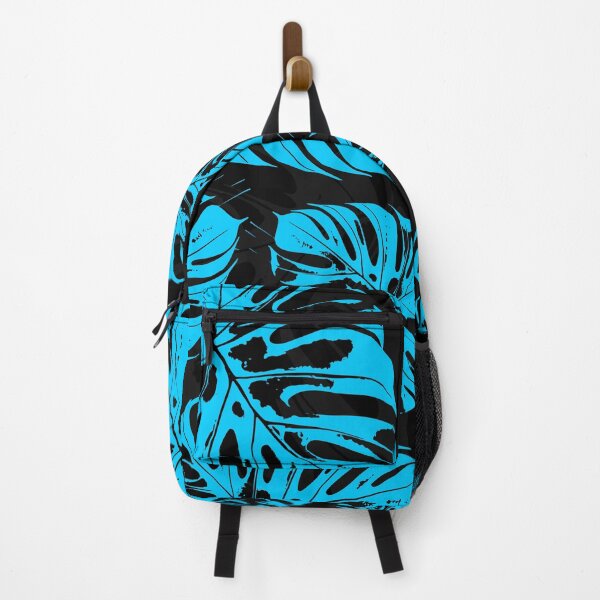 Item preview, Blue Monstera Leaves on Black designed and sold by BeachWhisper.