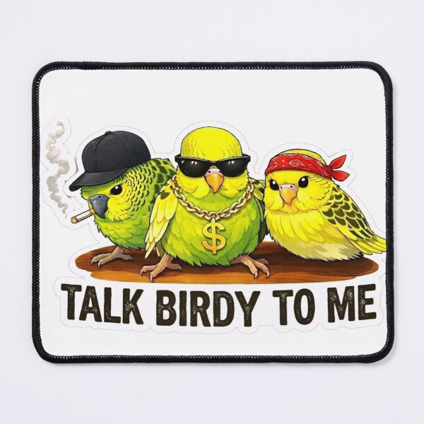 Item preview, Talk Birdy to Me Funny Parakeet Pun Sticker designed and sold by Sepia soul.