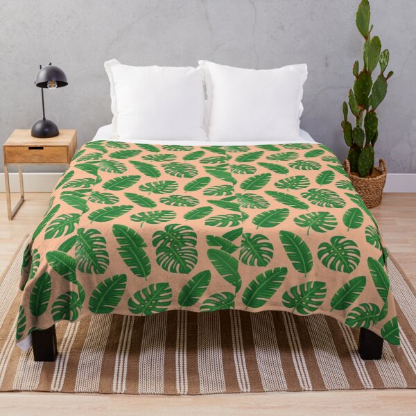Item preview, Tropical Monstera Palm Leaves Botanical Pattern designed and sold by creativerooney.