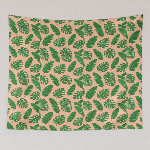 Item preview, Tropical Monstera Palm Leaves Botanical Pattern designed and sold by creativerooney.