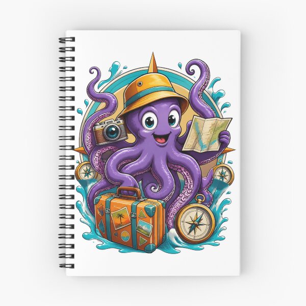 Item preview, Adventurous Traveling Octopus With Camera Map and Suitcase designed and sold by Catchy-Couture.