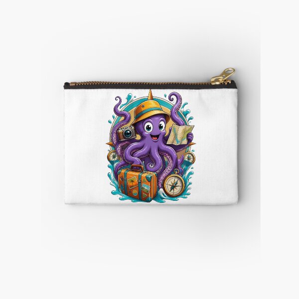 Item preview, Adventurous Traveling Octopus With Camera Map and Suitcase designed and sold by Catchy-Couture.