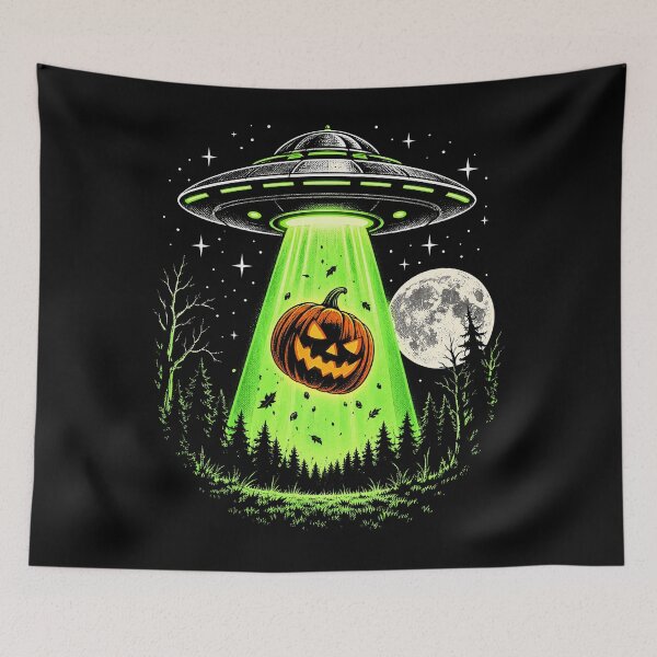 Item preview, UFO Beaming Up a Pumpkin designed and sold by SignumShop.