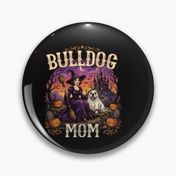 Item preview, Halloween Pink Witch Bulldog Mom Gothic Spooky Moon Night designed and sold by w66aboo.