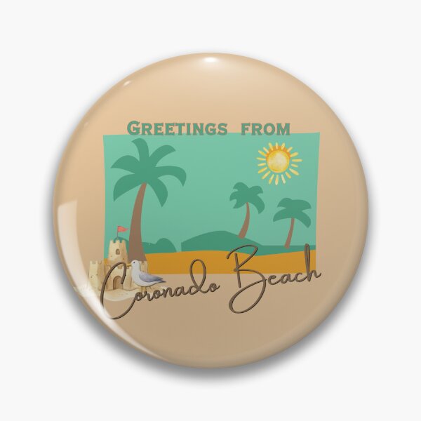 Item preview, Coronado Beach Greetings Postcard | Retro California Travel Souvenir Art designed and sold by DonnaRaine.