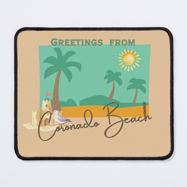 Item preview, Coronado Beach Greetings Postcard | Retro California Travel Souvenir Art designed and sold by DonnaRaine.