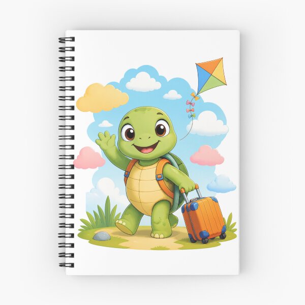 Item preview, Little Traveling Turtle With Suitcase and Kite Waving Hello designed and sold by Catchy-Couture.