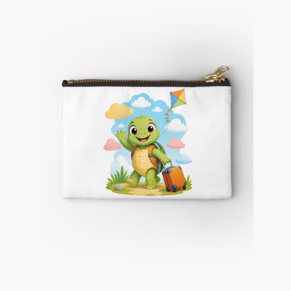 Item preview, Little Traveling Turtle With Suitcase and Kite Waving Hello designed and sold by Catchy-Couture.