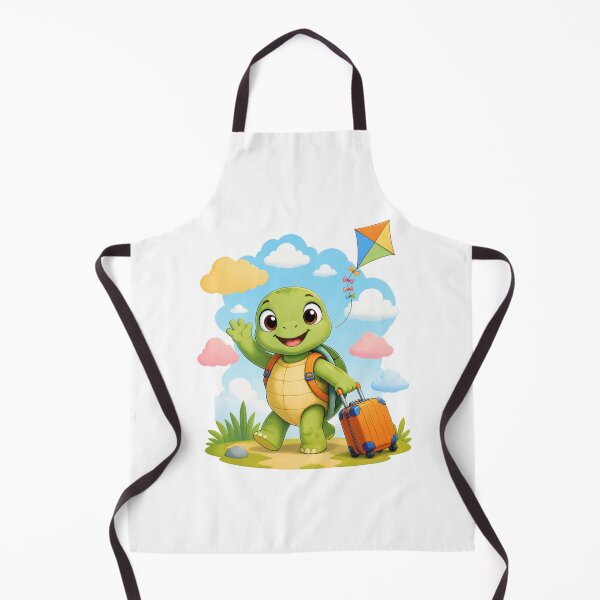 Item preview, Little Traveling Turtle With Suitcase and Kite Waving Hello designed and sold by Catchy-Couture.