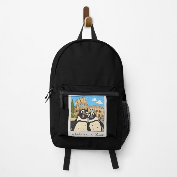 Item preview, Penguin Best Friends in Rome Cute Travel Art designed and sold by BearLoveDesign.
