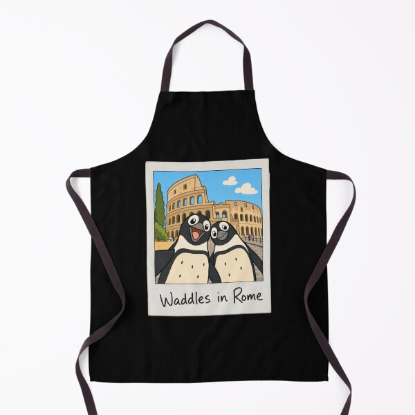 Item preview, Penguin Best Friends in Rome Cute Travel Art designed and sold by BearLoveDesign.