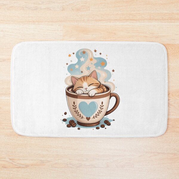 Item preview, Cute Kitten Sleeping In Coffee Cup Sweet Dreams Macchiato Cat designed and sold by Catchy-Couture.
