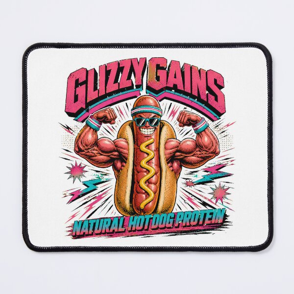 Item preview, Glizzy Gains Muscular Hot Dog Flexing Fitness Humor designed and sold by chattsuede.