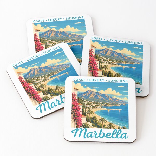 Item preview, Marbella in Spain, Vintage Art Travel Landscape designed and sold by MaateoDesign.