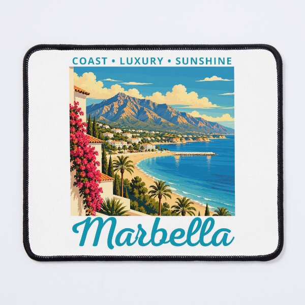 Item preview, Marbella in Spain, Vintage Art Travel Landscape designed and sold by MaateoDesign.