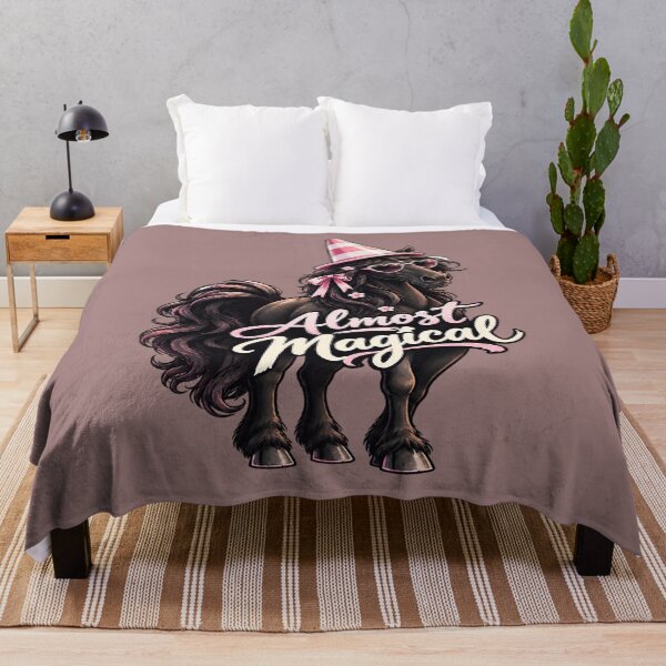 Item preview, Almost Magical Black Horse with Traffic Cone Hat. designed and sold by Endless7Art.