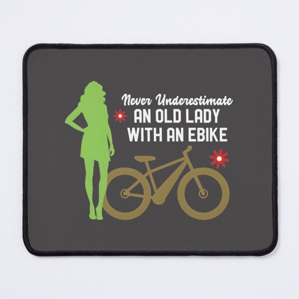 Item preview, Never Underestimate an Old Lady with an E-Bike – Funny Mountain Biking Design designed and sold by iGodGamer.