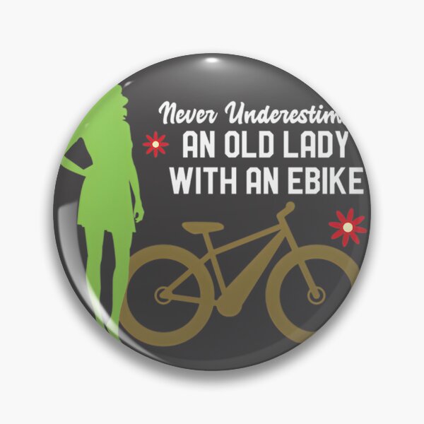 Item preview, Never Underestimate an Old Lady with an E-Bike – Funny Mountain Biking Design designed and sold by iGodGamer.
