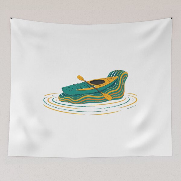 Item preview, Kayak Adventurer Teal Paddle Wave Lake Lover designed and sold by chattsuede.