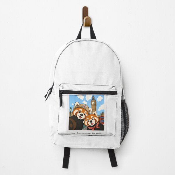 Item preview, Red Panda Best Friends in London Travel Art designed and sold by BearLoveDesign.