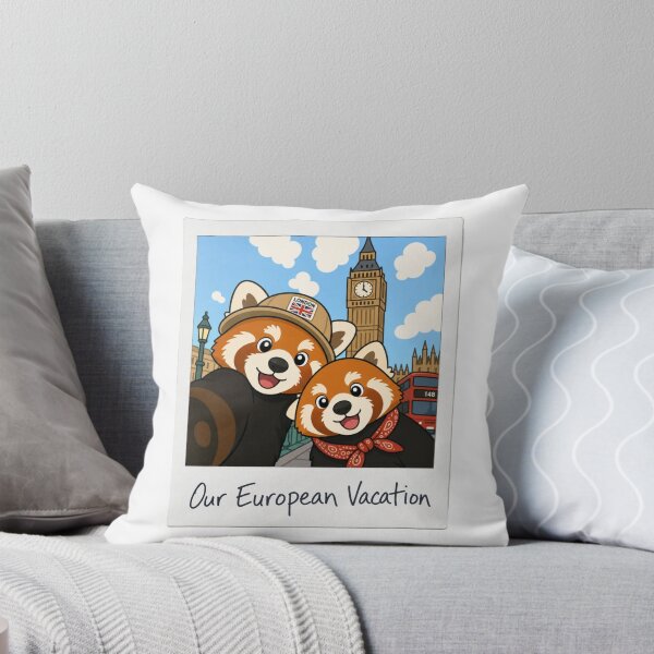 Item preview, Red Panda Best Friends in London Travel Art designed and sold by BearLoveDesign.
