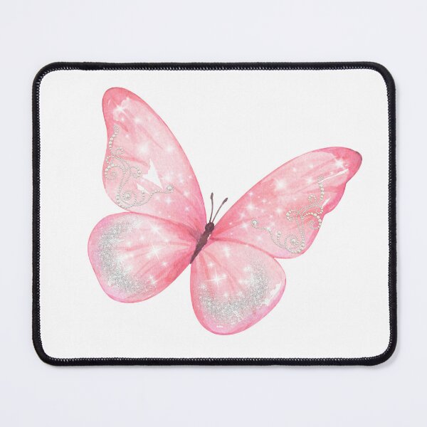 Artikelvorschau, rosa schimmernder Schmetterling entworfen und verkauft von madebykenz.