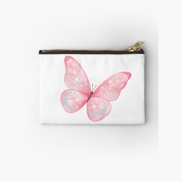 Artikelvorschau, rosa schimmernder Schmetterling entworfen und verkauft von madebykenz.