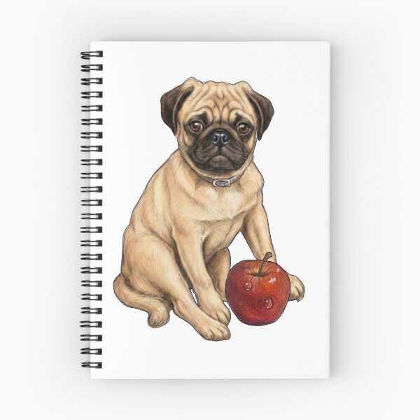Item preview, Cute PUG Dog With Apple Illustration designed and sold by JoyfulWhimsy.