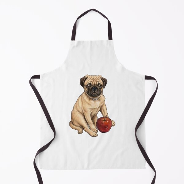 Item preview, Cute PUG Dog With Apple Illustration designed and sold by JoyfulWhimsy.