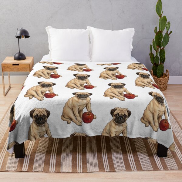 Item preview, Cute PUG Dog With Apple Illustration designed and sold by JoyfulWhimsy.