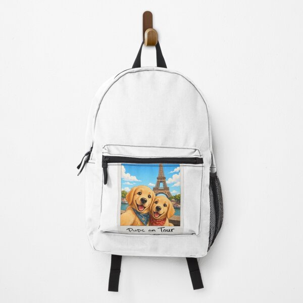 Item preview, Golden Retriever Puppies in Paris Cute Travel Art designed and sold by BearLoveDesign.