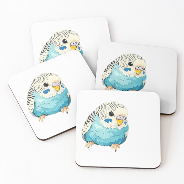 Item preview, Blue and White Budgie Parakeet Portrait Sticker designed and sold by Sepia soul.