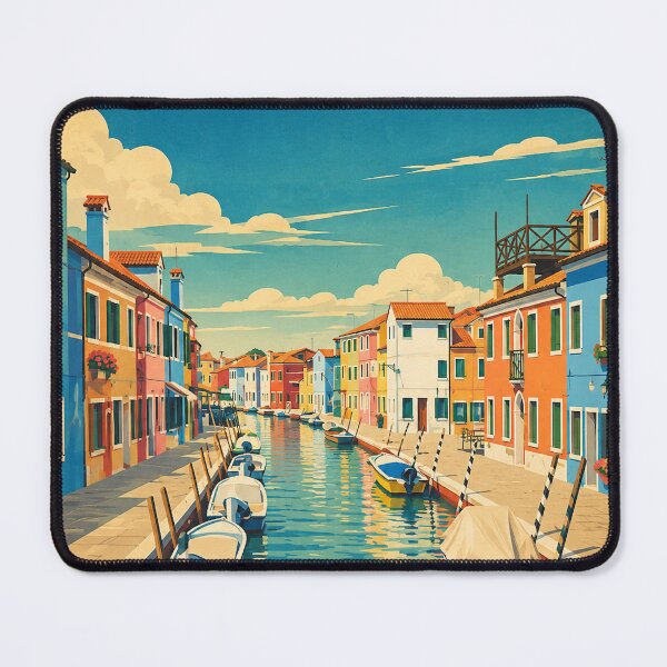 Item preview, Burano Italy vintage travel artwork re-imagined from a photograph designed and sold by Andiamo-Amigos.