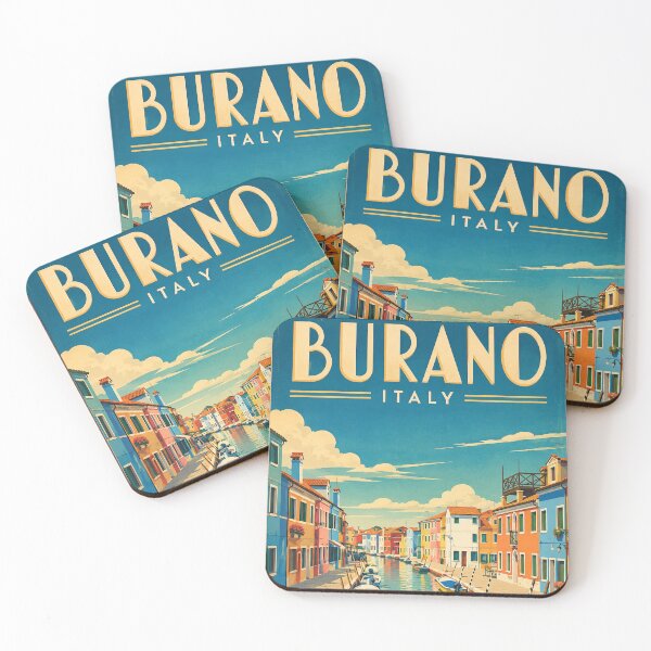 Item preview, Burano Italy vintage travel artwork re-imagined from a photograph designed and sold by Andiamo-Amigos.