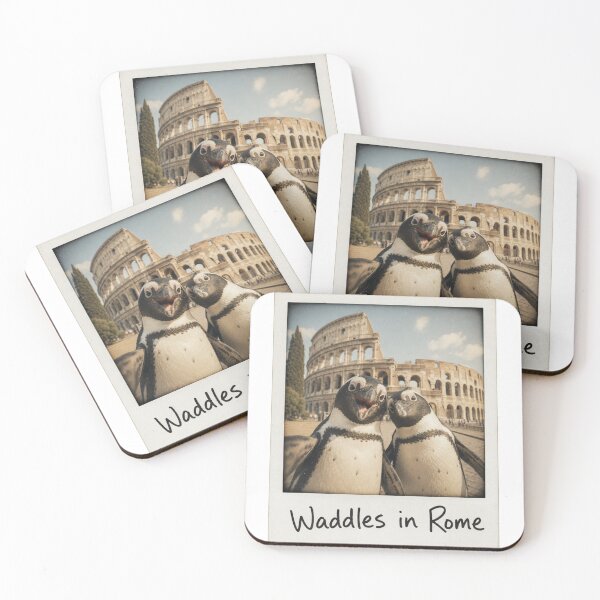 Item preview, Realistic Penguin Best Friends in Rome Travel designed and sold by BearLoveDesign.