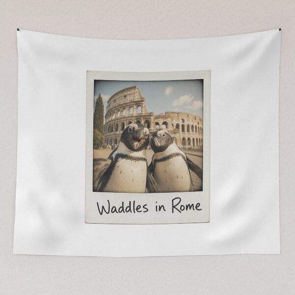 Item preview, Realistic Penguin Best Friends in Rome Travel designed and sold by BearLoveDesign.