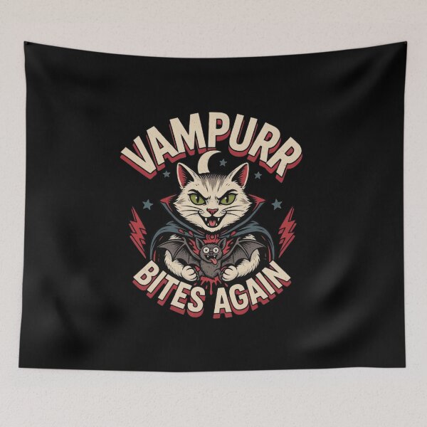 Item preview, Vampurr Bites Again funny cat designed and sold by Naitsebas.