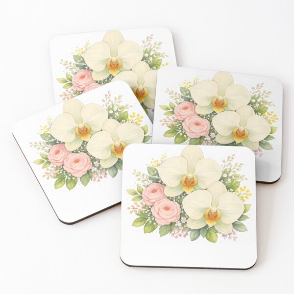Item preview, Orchid and Rose Floral Bouquet Sticker designed and sold by Sepia soul.