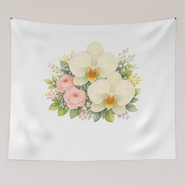 Item preview, Orchid and Rose Floral Bouquet Sticker designed and sold by Sepia soul.