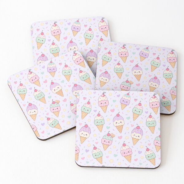 Item preview, Kawaii Ice Cream Cone Pattern designed and sold by Soft Berry Studio.