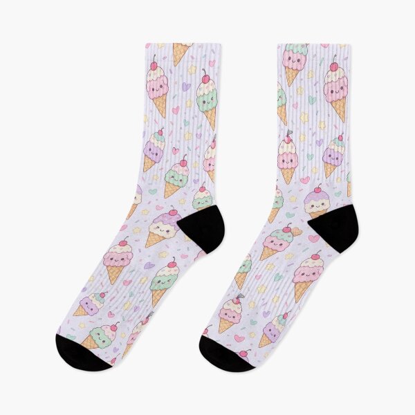 Item preview, Kawaii Ice Cream Cone Pattern designed and sold by Soft Berry Studio.
