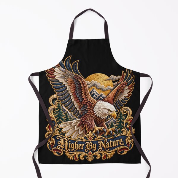 Item preview, Bald Eagle Embroidery Crest – Higher By Nature Mountain Wilderness Emblem designed and sold by Emoji Emblems.