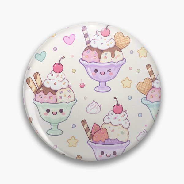 Item preview, Kawaii Sundae Pattern designed and sold by Soft Berry Studio.