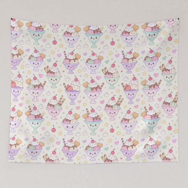 Item preview, Kawaii Sundae Pattern designed and sold by Soft Berry Studio.