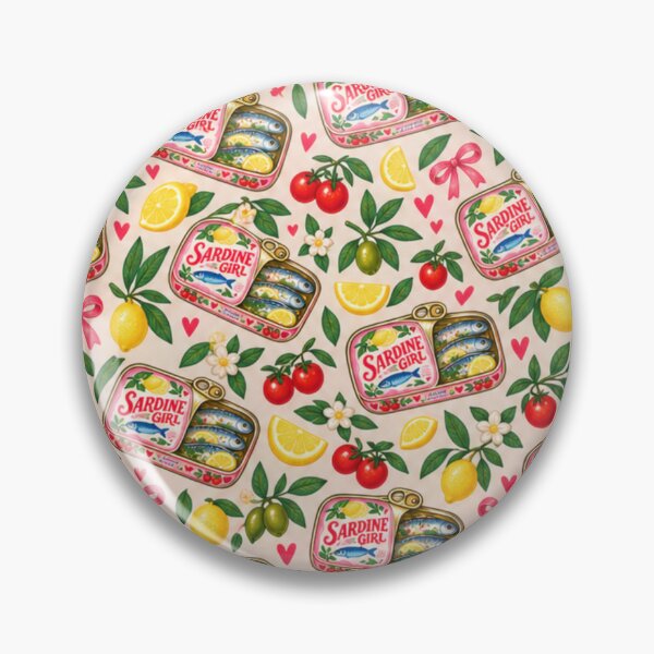 Artikelvorschau, Sardine Girl Pattern – Tinned Fish Mediterranean Food Pattern entworfen und verkauft von SnugbugStudios.