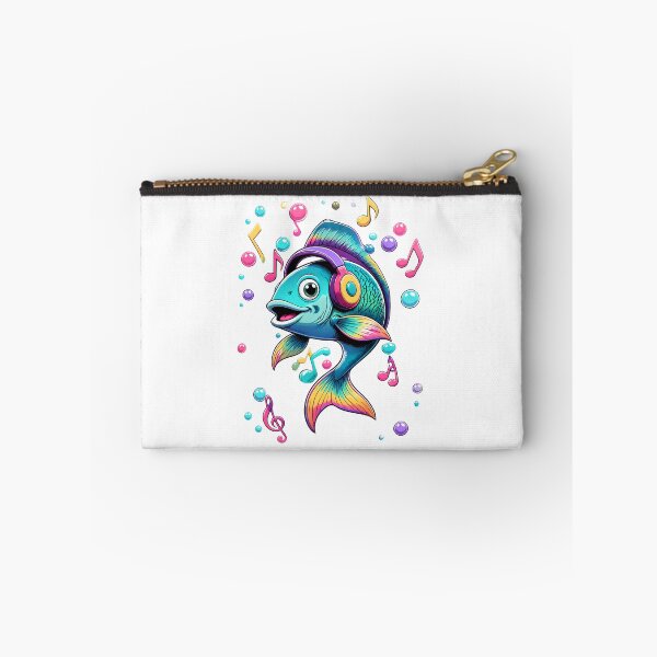 Item preview, Groovy Fish with Headphones and Musical Bubbles - Undersea Beat designed and sold by Catchy-Couture.
