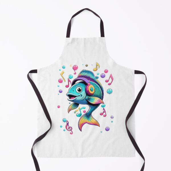 Item preview, Groovy Fish with Headphones and Musical Bubbles - Undersea Beat designed and sold by Catchy-Couture.